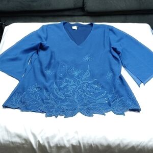 C.O.C. womens beaded layered v neck top